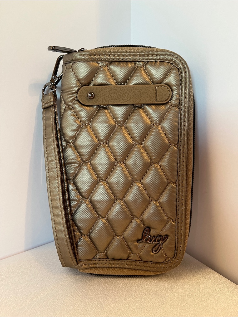 LUG - **NWOT** - Tram Zip RFID Wallet in Metallic Walnut